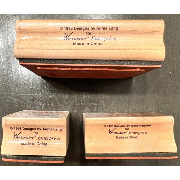 VTG 1998 Westwater Halloween / Fall stamps by Annie Lang SET - Picture 4 of 4